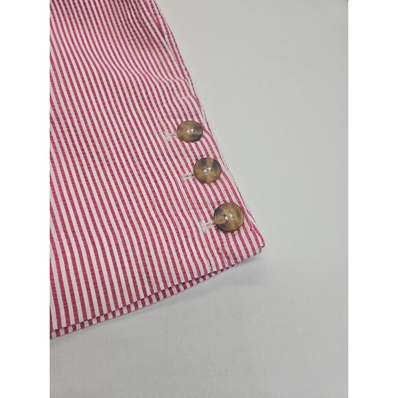 Talbots Skimmer Red & White Striped Seersucker Cropped coastal pants Women's 10P - Picture 8 of 8